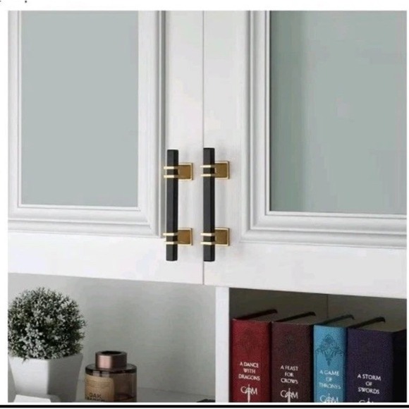 10 Pack Black and Gold Cabinet Pulls Matte Black Drawer Pulls Black-NEW A12 - Picture 8 of 9